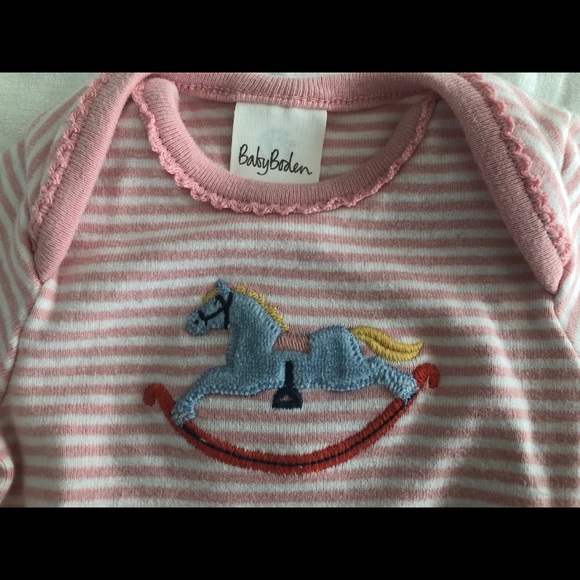 Lot of 2 Baby Boden 3-6 mo. Girl Onesie Bodysuit - Picture 3 of 4